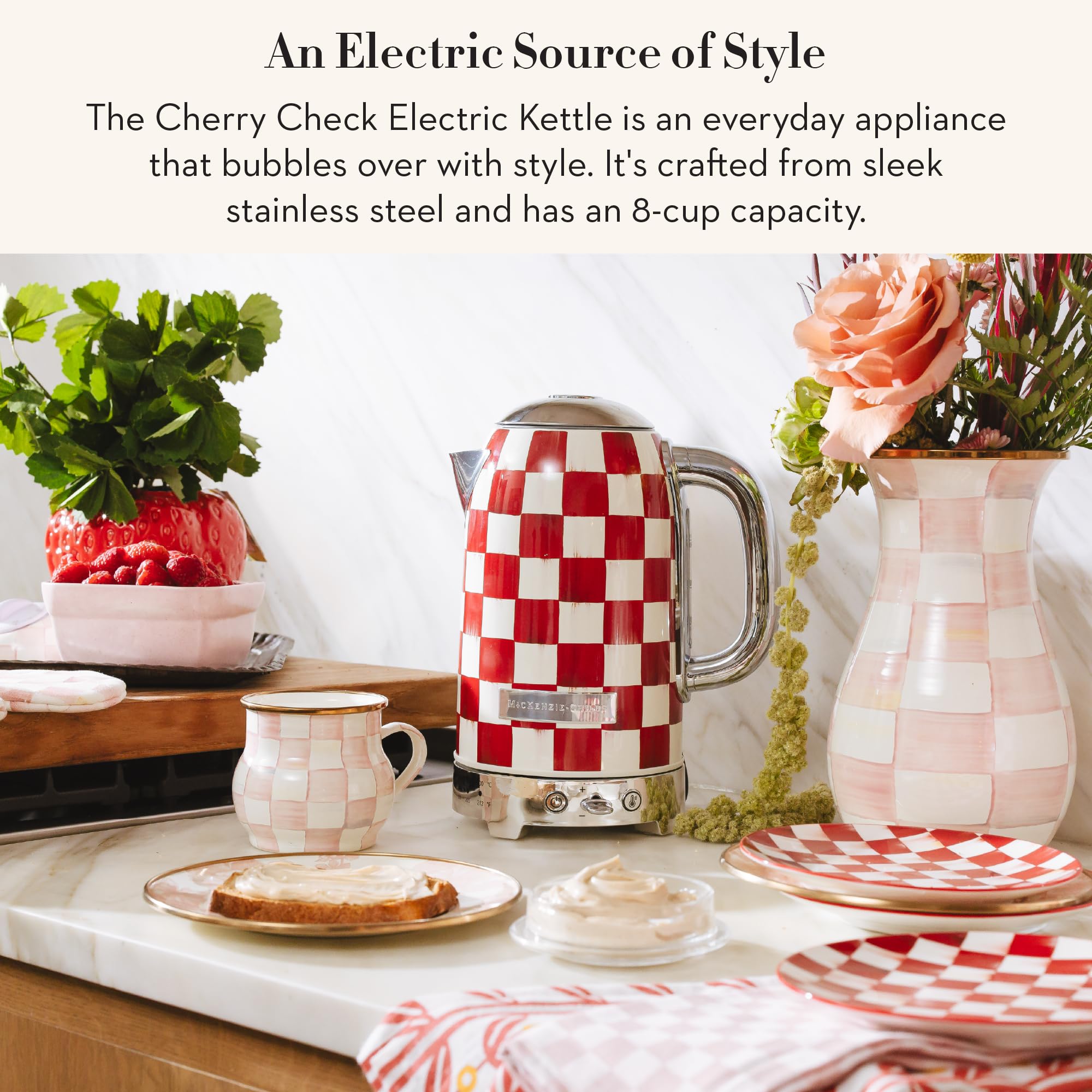 Amazon.com: MACKENZIE-CHILDS Electric Kettle, Stainless-Steel Tea